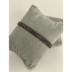 Vintage Monet Signed Mesh Chain Bracelet Magnetic Clasp Gold & Silver Tone 7.25